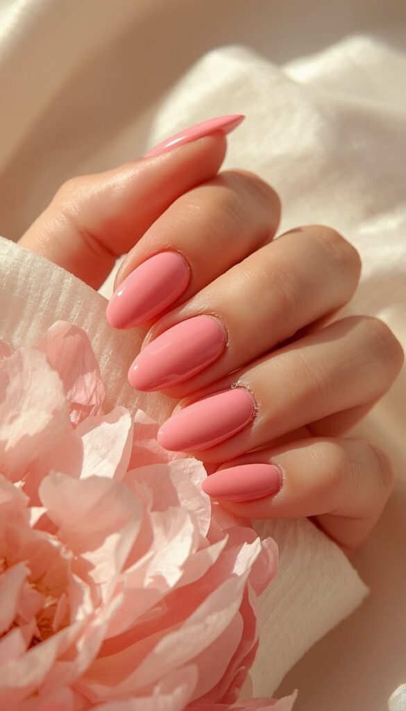 Barbie Pink Almond Nails for That Dreamy Finish