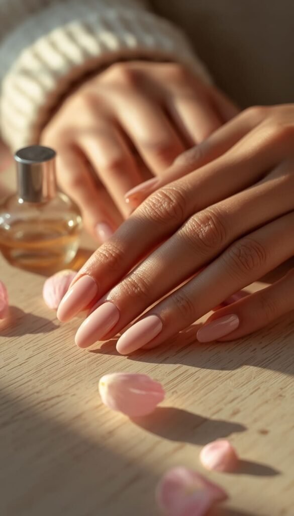 Blush Pink Glazed Donut Nails