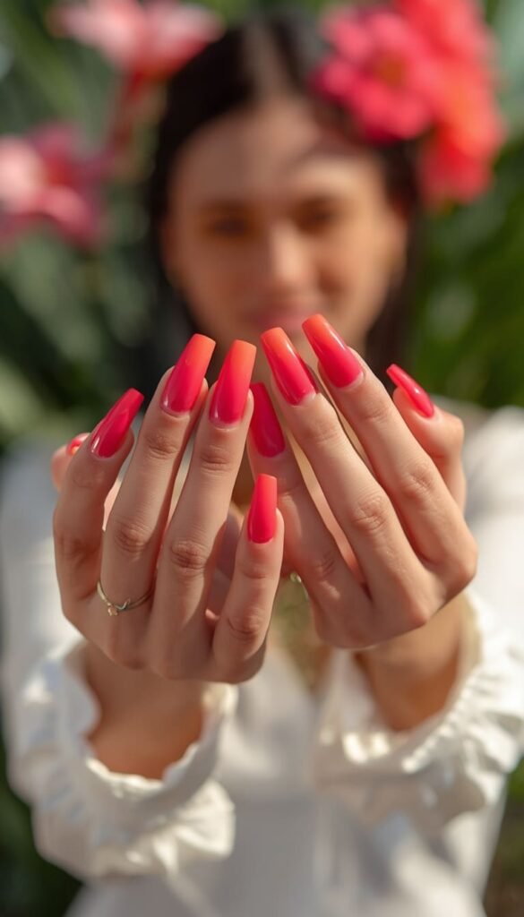 Bold Coral to Hot Pink Ombré