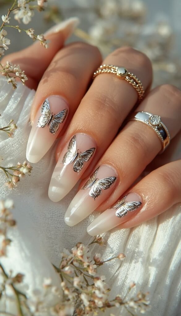 Chrome Butterfly Nails The Whimsical Statement Mani