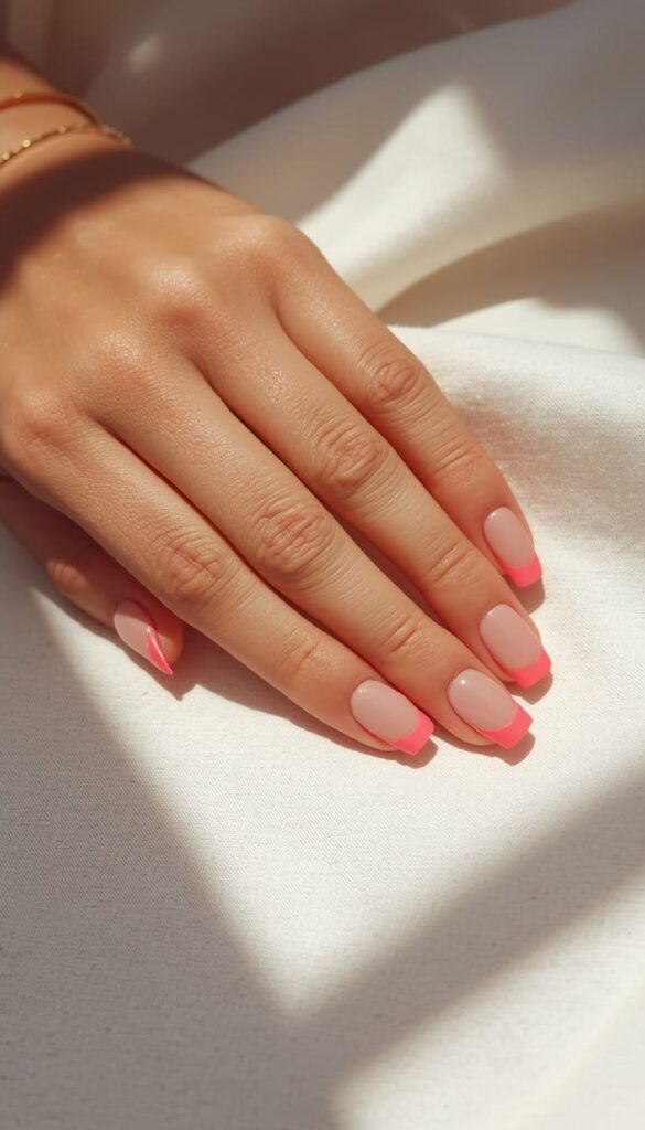 Classic Hot Pink French Tips With a Modern Twist