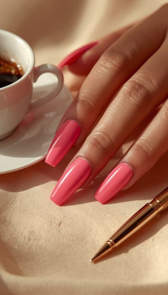 Classy Pink Acrylic Nails That Work From Brunch to Boardroom