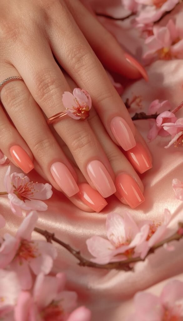 Coral Pink Nails for the Perfect Blend of Two Seasons