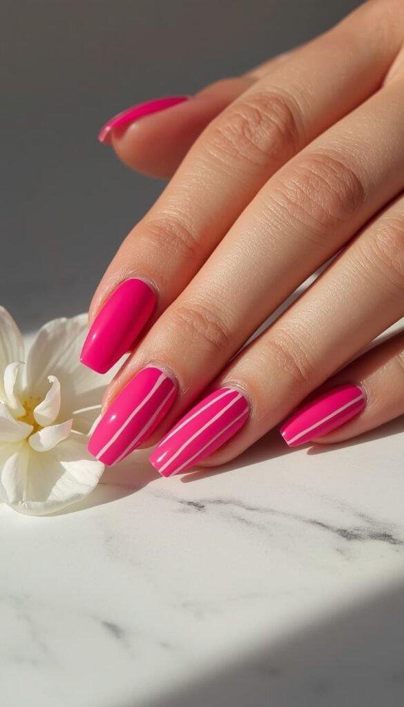 Hot Pink and White Nails — The Crisp Combo of the Season