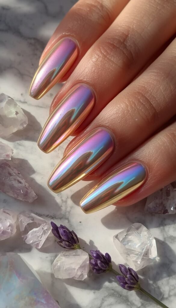 Iridescent Spring Nails The Color Shifting Magic Look