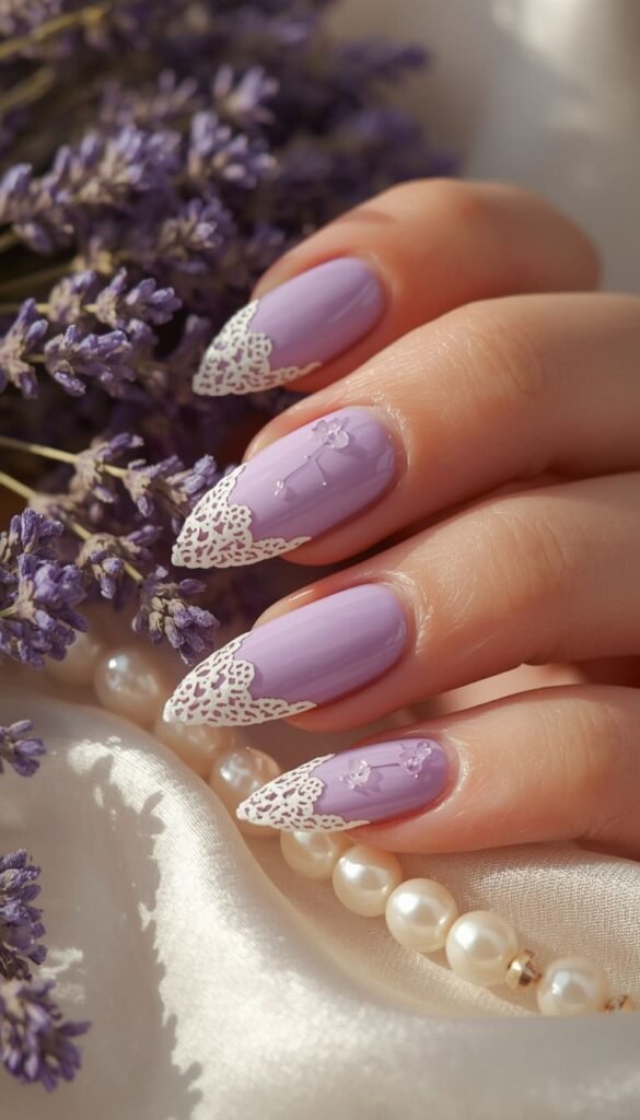 Lavender Coquette with Lace Tips