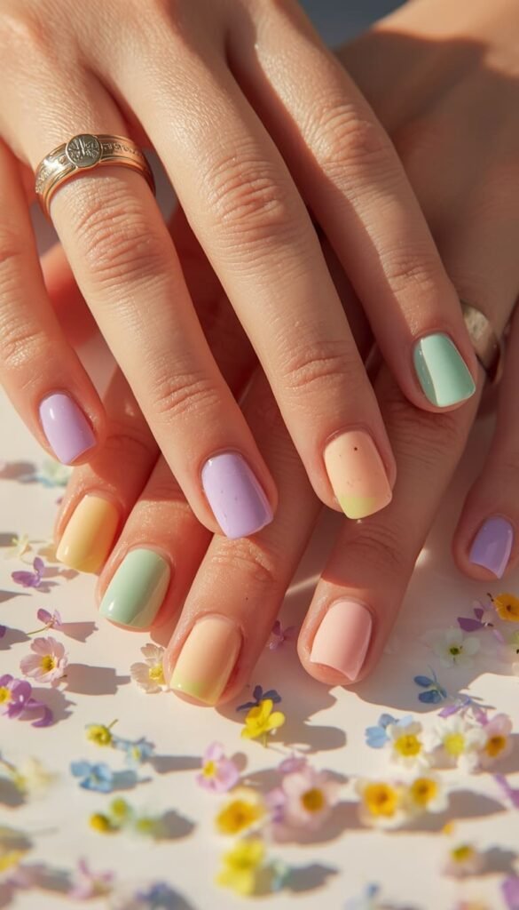 Pastel Multicolor Skittle Mani — The Boldest Spring Statement
