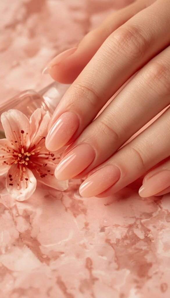 Peach Jelly Nails