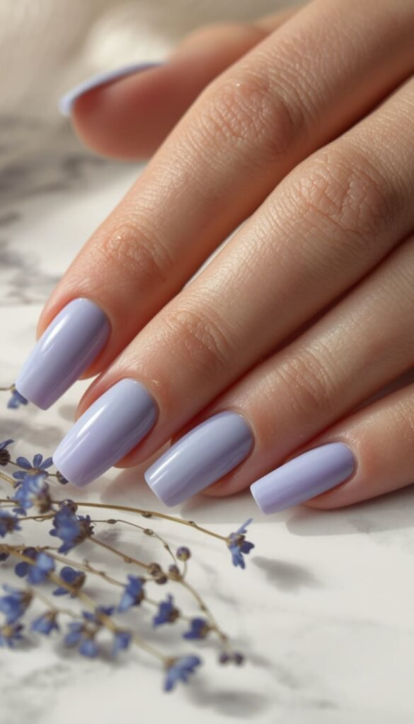 Periwinkle Square Nails for Spring