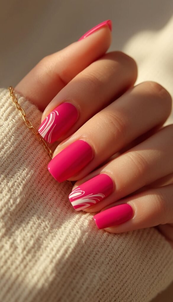 Pink Swirl Nails The Artsy Look Everyone Is Saving on Pinterest