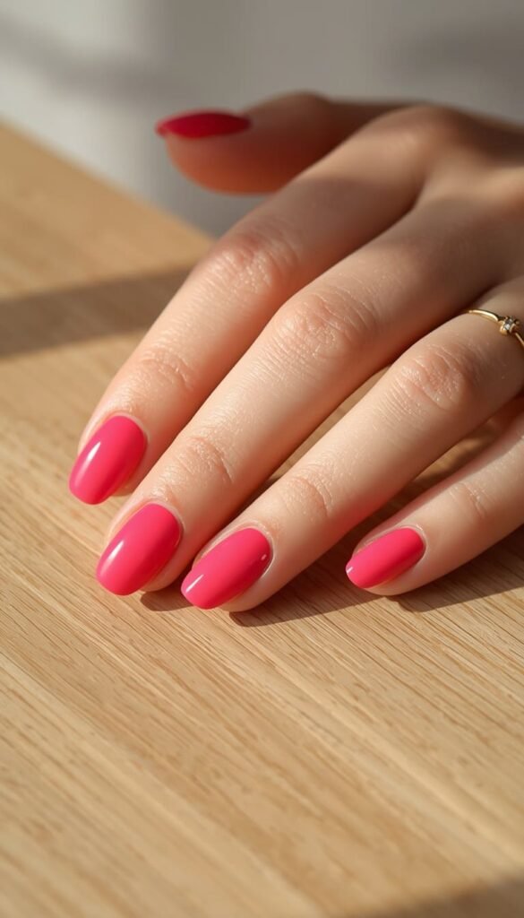 Short Hot Pink Nails That Prove Less Is More