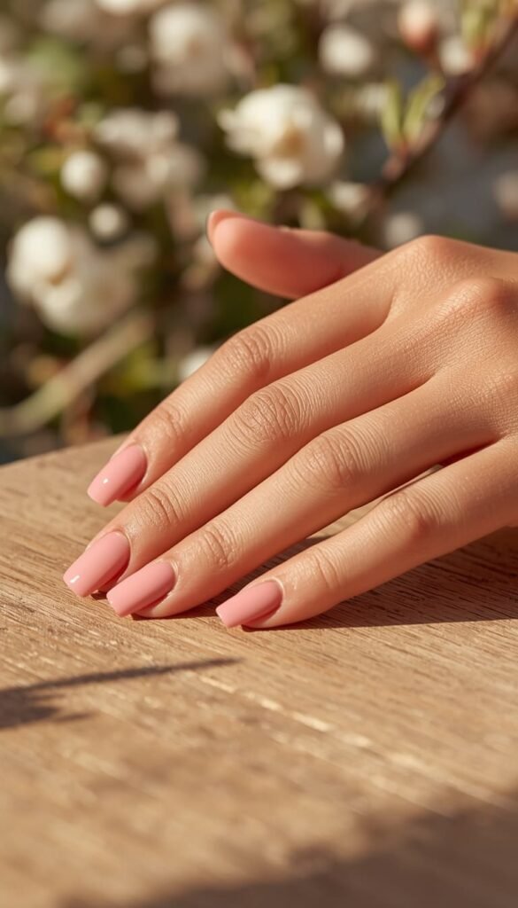 Short Pink Spring Nails