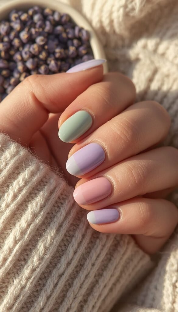 Soft Girl May Nails — Lavender Sage and Blush Combos