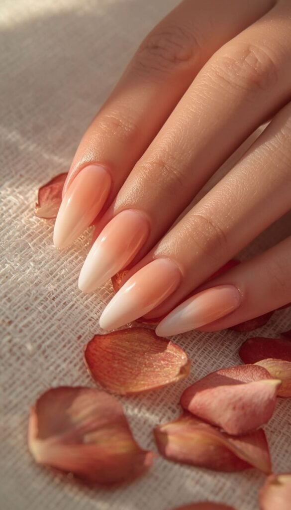 Spring Ombre Gel Nails Sunset on Your Fingertips