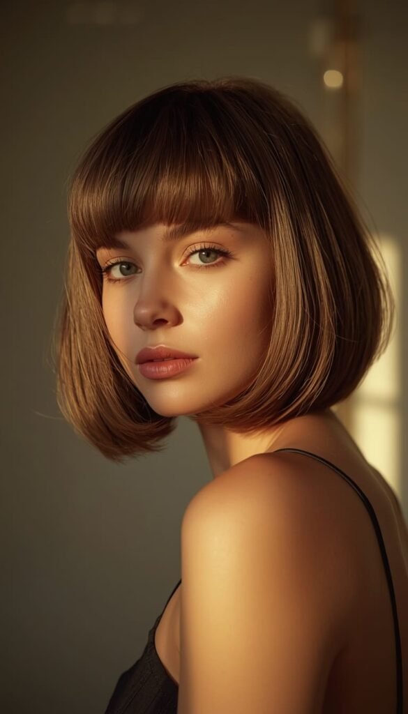 Blunt Lob with Inward Bend — Swingy Thick Looking Ends at Shoulder Length