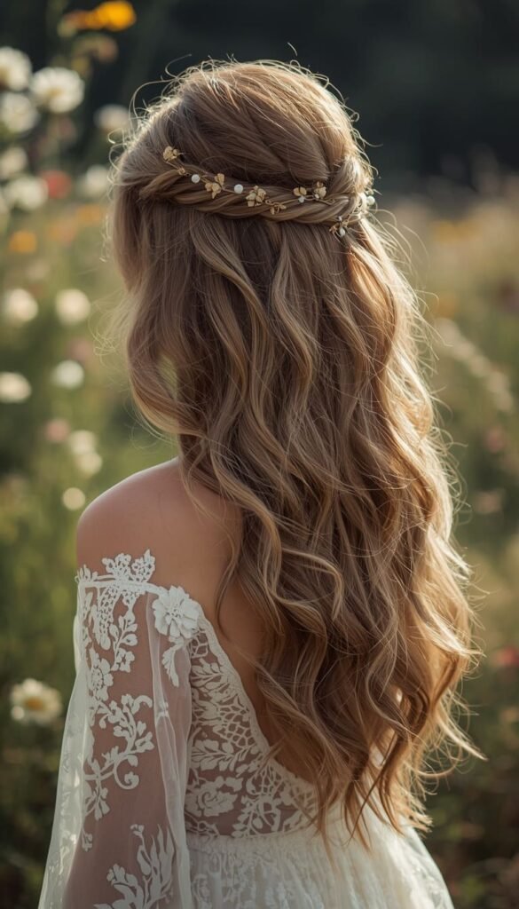 Boho Half Up Half Down Wedding Hair
