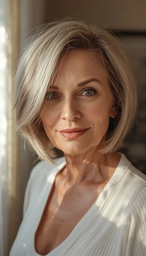 Choppy Bob With Side Sweep for Soft Elegance