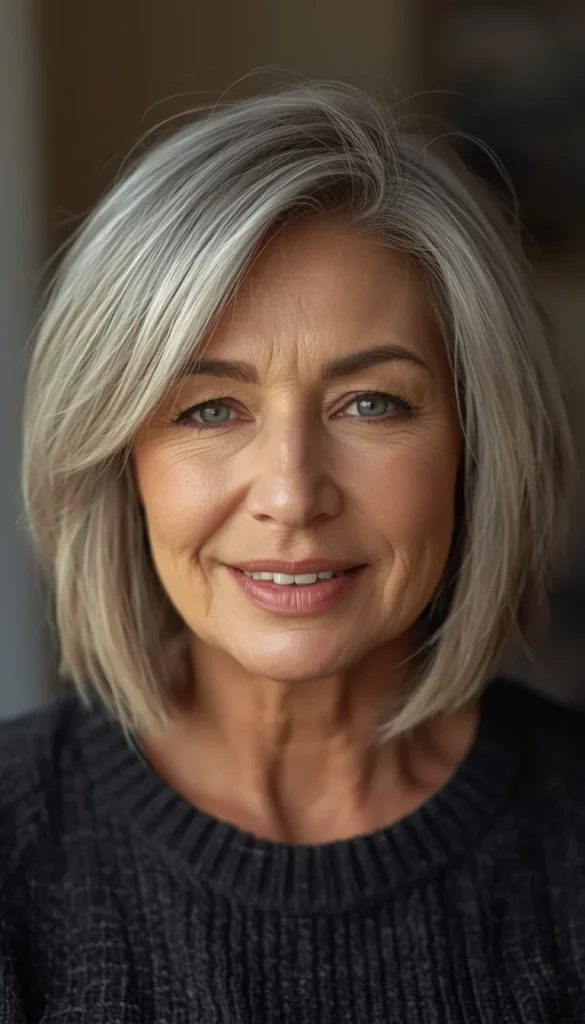 Classic Short Choppy Bob for Women Over 60