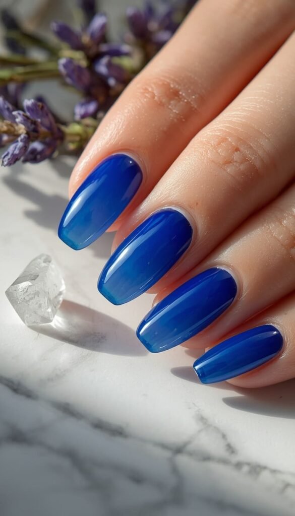 Cobalt Blue Jelly Nails — Sheer Cool and Unexpectedly Stunning