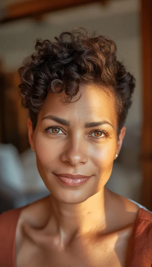 Curly Pixie Haircuts for Older Women With Natural Texture