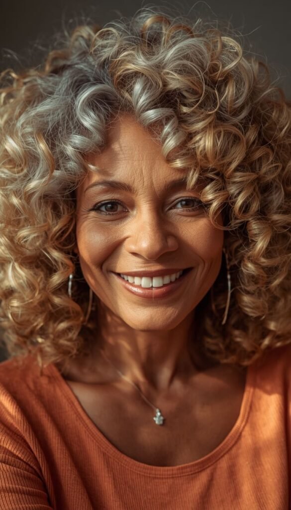 Curly and Wavy Hair Gray Blending with a Different Approach