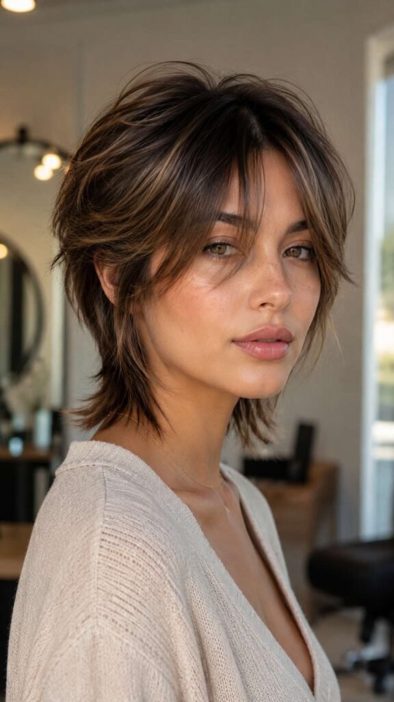 Curtain Bang Pixie Mullet