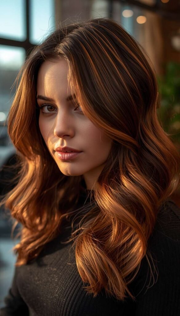 Dark Brown with Copper Highlights