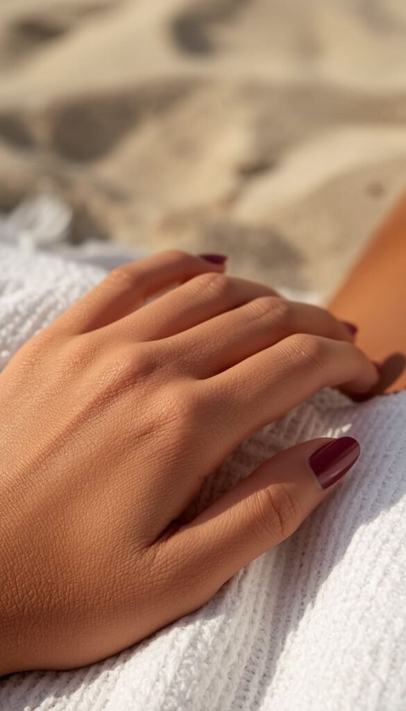 Deep Berry Short Nails