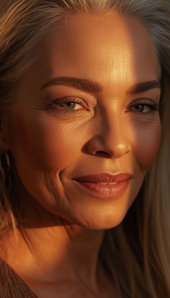 Face Framing Highlights to Brighten Mature Skin