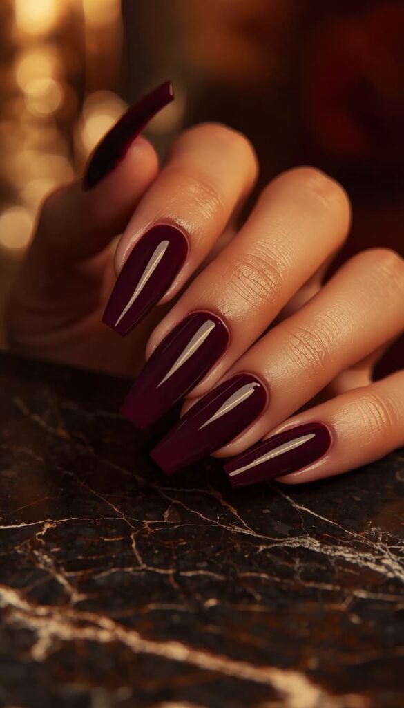 Glossy Plum Coffin