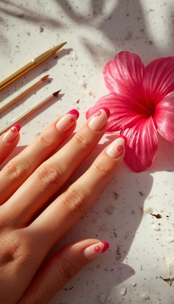 Hot Pink Swirl Tips — The Fun One