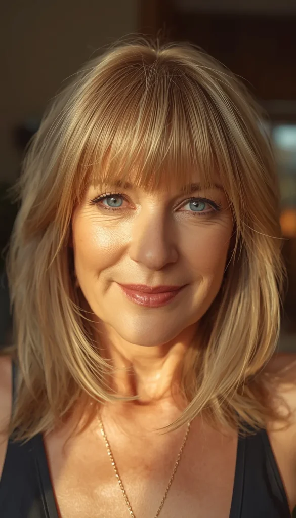 Medium Shag with Curtain Bangs