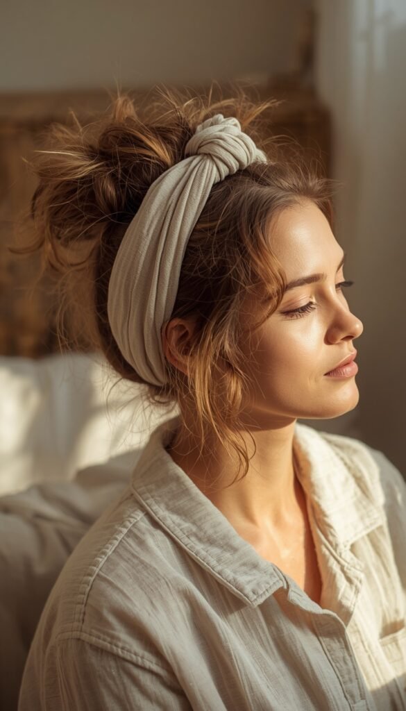 Messy Bun With a Wide Headband — The 5 Minute Hero
