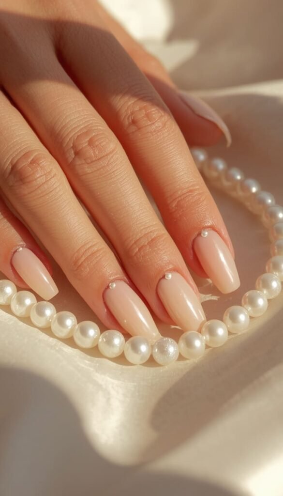 Milky Pink With Pearl Accents — Quiet Luxury Meets Summer