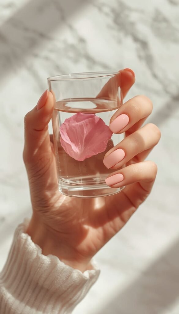Minimalist Pink Aura Nails — One Step Above Basic
