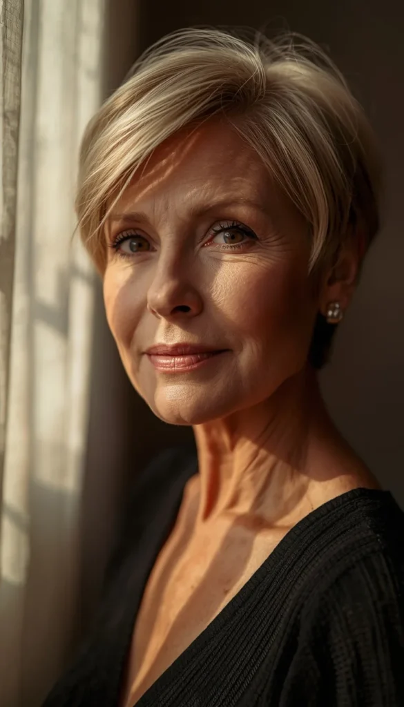 Pixie With Side Bangs The Secret Weapon for Framing an Aging Jawline