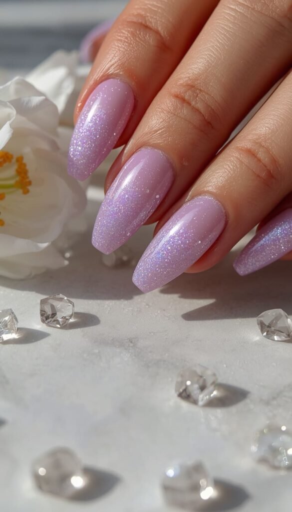 Purple Glitter and Shimmer — Party Ready Spring Nails