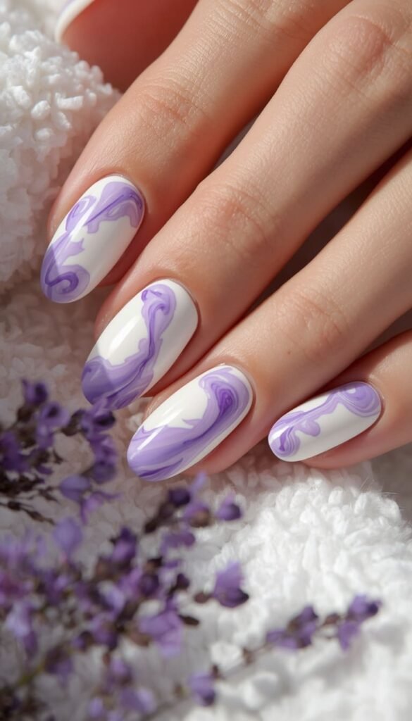 Purple Swirl Nail Art — Retro Vibes Modern Execution
