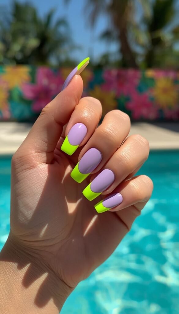 Purple and Neon Color Block