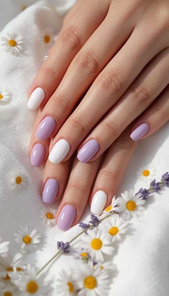 Purple and White Nails — Fresh Clean Timeless