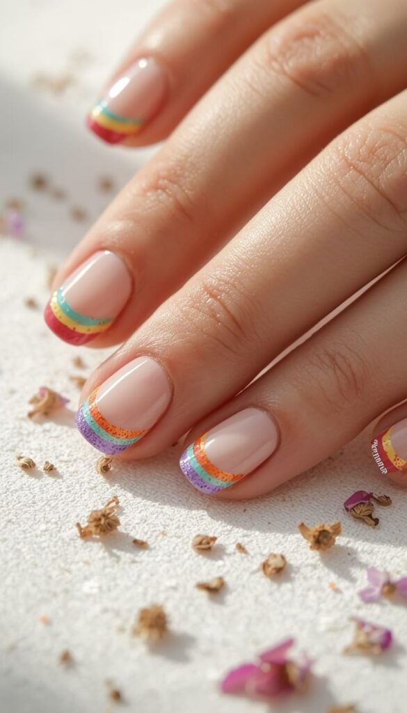 Reverse French Rainbow Tips — The 2026 Upgrade Your Classic Mani Needs