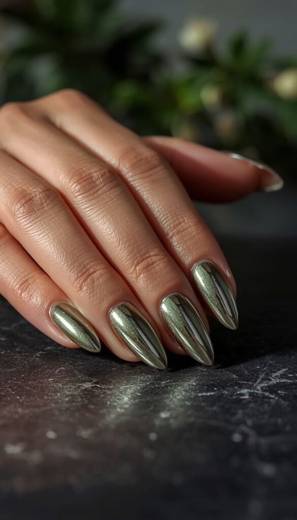 Sage Chrome Nails