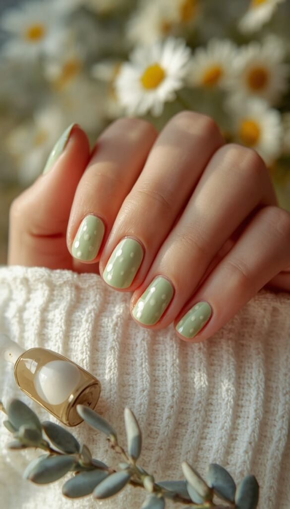 Sage Green Polka Dots