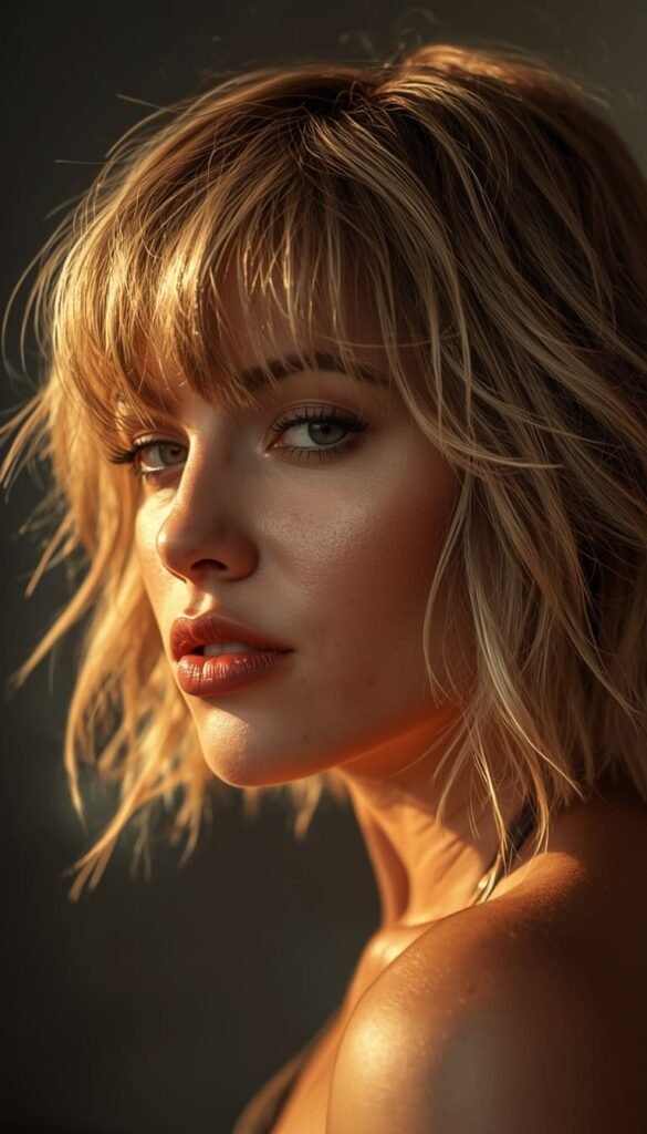 Shaggy Layers with Choppy Bangs