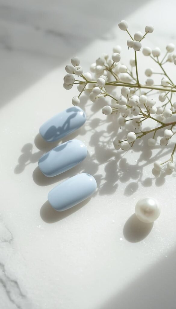 Short Blue Nails