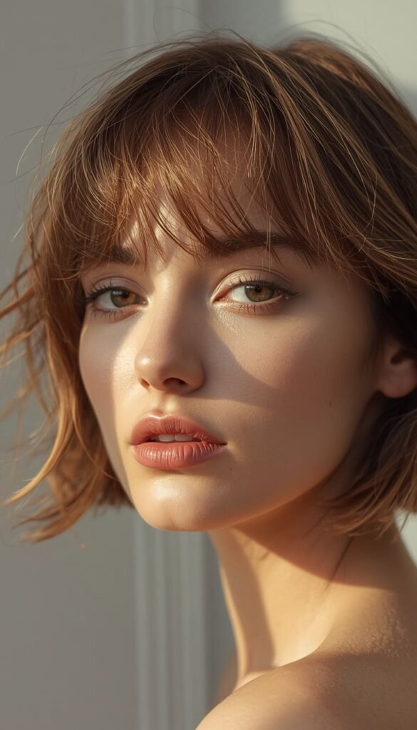 Short Layered Hair with Wispy Fringe