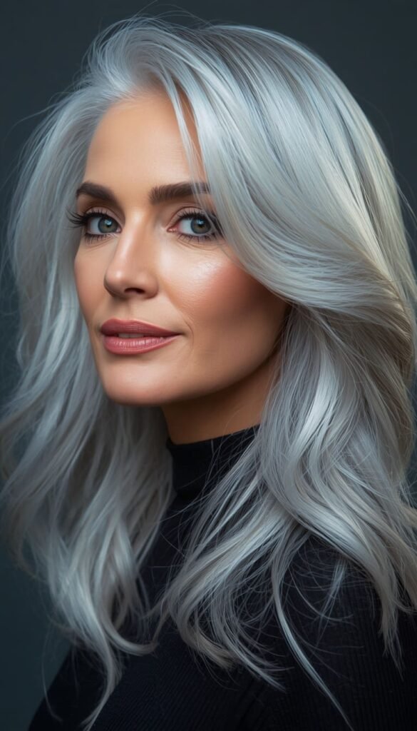 Silver Blonde Transformation for a Full Gray Embrace