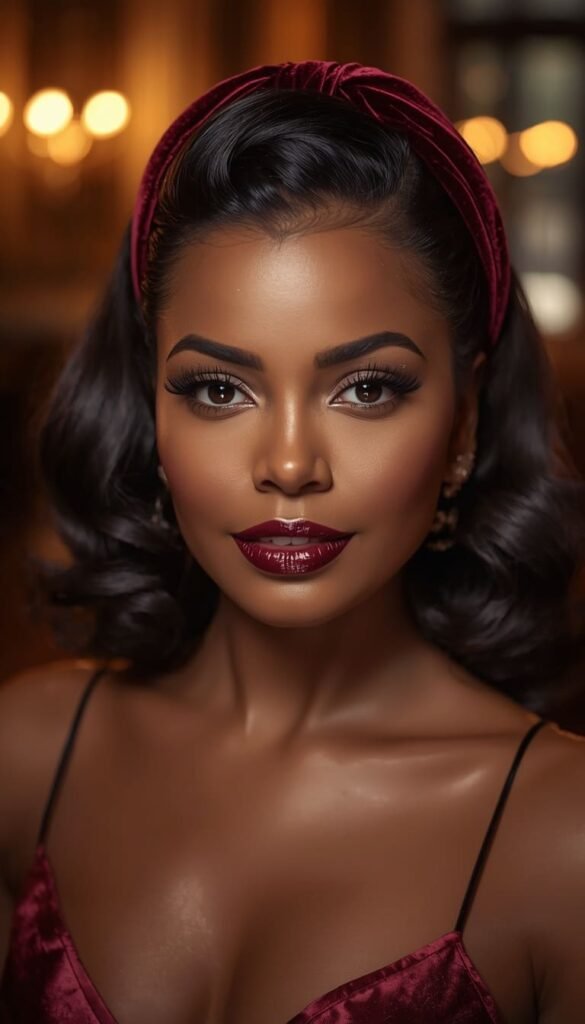 Sleek Barrel Curls With a Velvet Headband — Old Hollywood Glamour