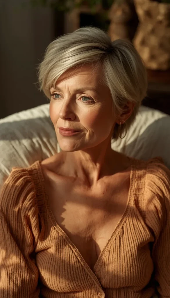 Textured Pixie Haircuts for Older Women With Thinning Hair
