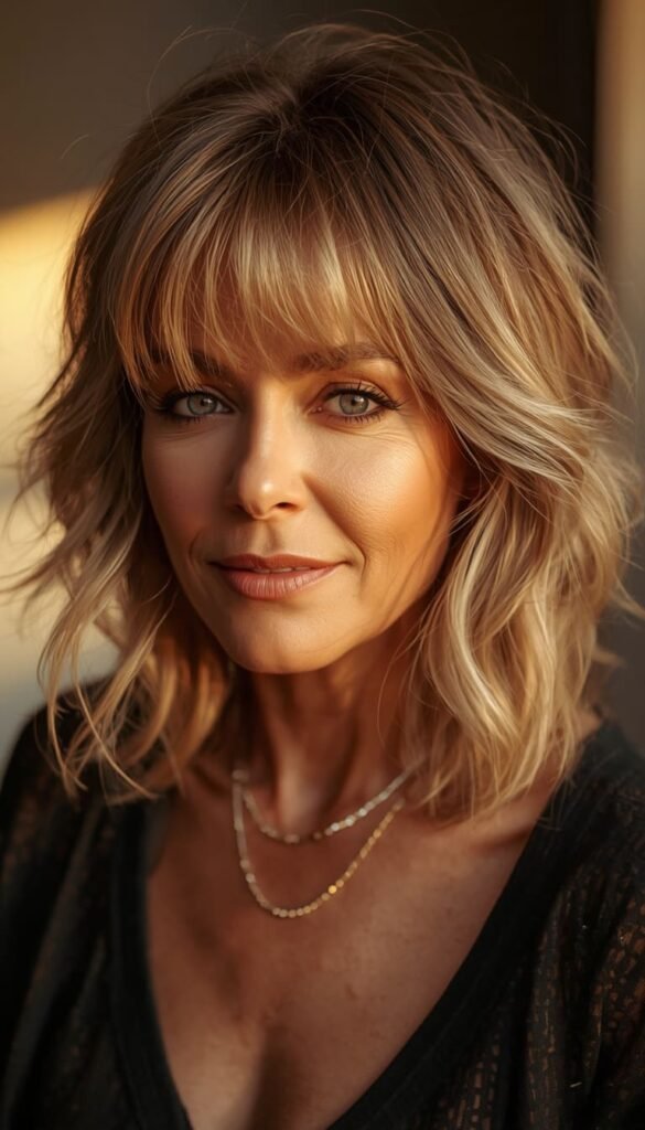 Textured Shag Haircut for Women Over 50 — Modern Edgy and Effortlessly Youthful